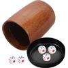 Garneck Bicchieri per Dadi in Bambù con Coperchio Shaker per Dadi Portatile per Giochi Intrattenimento e Riunioni di Famiglia