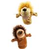 FewNvWa 2 Pezzi Burattini Animali Peluche Burattini Mano Animali Giocattoli Educativi Bocca Movibile Morbido Indicati per Recitazione Narrazione Bambini Casa, Leone E Leone Giallo