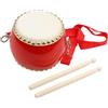 SUPVOX Tamburo Percussione per Bambini in Legno Rosso Set con Superficie Liscia senza Sbavature Piccolo e Carino Giocattolo Educativo Musicale per Prima Infanzia