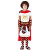 Partilandia Costume da Centurione Romano con Distintivo per Bambino 3-4 Anni