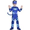 Zeus Party Costume Gattoboy PJ Masks Super Pigiamini per Bambini, Taglia 6-8 Anni, Include Tuta e Maschera, Blu, per Feste di Carnevale