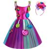 Generic Candy Costume da ragazza lecca-lecca-lecca-lecca dolce vestito carnevale travestimento con cerchietto per bambini Lollipop Costume per gioco di ruolo Candy Principessa Vestito da fiaba Mondo di