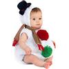 Generico Neonato Natale Pagliaccetto Cosplay Cartone Animato Pupazzo Di Neve Bimbo+ Sciarpa Costume Costumi Carnevale Neonati Costume Carnevale Neonato Infanzia Tutine Set Natale Cappellino Pagliaccetto Set