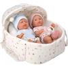 ARIAS - Bambole Elegance di 26 cm, gemelle Babis con abbigliamento e navicella abbinata, in borsa. Giocattolo per bambini di tutte le età (ARI50866)