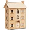 Le Toy Van Casa delle Bambole in Legno Naturale FSC - 4 Piani con Finestre e Porte Apribili - Gioco di Ruolo e Fantasia per Bambini