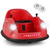 GYMAX Auto Elettrica per Bambini 12 V, Auto con Paracolpi e Telecomando, Rotazione a 360 Gradi, Luci LED e Musica Integrata, Auto Giocattolo per Bambini dai 2 ai 5 Anni (Rosso)