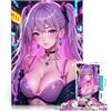 LKASGCBY puzzle 1000 pezzi per adulti Ragazza anime con i capelli viola Gioco intellettuale giocattolo offerte come regali per tutta la famiglia 75x50cm