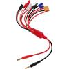 DOITOOL Cavo Connettore Banana Multiplo 8-in-1 4.0mm per Batterie Modelli Aerei Isolamento Plastico Resistente Alte Temperature per Uso DIY