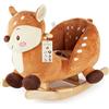 Bieco Peluche a dondolo REH Lina, 60 cm, per bambini, con cintura di sicurezza, altalena a partire dai 9 mesi, in legno