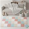 LittleTom 36 Pezzi Tappeto Gioco per Bambini in Piastrelle EVA 30x30 cm - Pavimento Morbido e Antiscivolo per Neonati - Superficie Puzzle Protettiva Ideale per la Cameretta dei Bimbi e Gioco a Terra