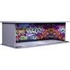 harayaa Modellino da Garage per Auto in 1:64 con vetrina espositiva per Diorama da Garage a LED con Ruote pressofuse, Muro di Graffiti
