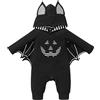 Yekdmxop Costume Di Halloween Bambino Neonato Scheletro Vestito Carnevale Bambina Bambino Costumi Halloween Neonata Divertente Pipistrello Tutina con Cappuccio Orecchie Completo Bambini Set Di Abiti Tuta Bimbo