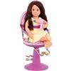Our Generation Sitting Pretty - Sedia da parrucchiere per bambole da 46 cm - regolabile in altezza con cinghia e accessori - Mobili per bambole per giochi di ruolo creativi