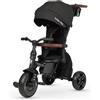 QPLAY Triciclo evolutivo QPLAY Comfo Max 7 in 1 multi accessoriato, fronte strada e fronte mamma, reclinabile, adatto a bambini dai 10 ai 72 mesi, pieghevole, portata fino a 25 kg, black