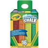 Crayola Washable Sidewalk Chalk 16/Pkg-Assorted Colors 51-2016
