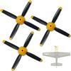 rcxsuv 3 set di eliche di ricambio ad alte prestazioni a 4 pale per Brushless 4 canali RC aereo P51D Mustang 500 mm telecomando aereo, tra cui cono naso in fibra di carbonio, risparmiatori elica