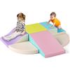 MINENICE Mattoncini in gommapiuma per bambini, grandi mattoncini in gommapiuma, blocchi da arrampicata per interni, strutture da arrampicata per bambini (colore Maccaroni)