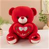 Generic Orsetto di peluche con cuore rosso - I Love You - 30 cm peluche Teddy con amore - Soft Cuddly Friends - orsacchiotto regalo di San Valentino per donne, fidanzate, moglie (rosso)