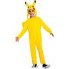 CARTOON Costume Pikachu Pokémon Stile Bambino con Tuta Copricapo e Coda Travestimento Tenero Unisex per Carnevale Feste in Maschera Compleanni a Tema e Giochi di Fantasia