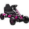 AIYAPLAY Kart a Pedali per Bambini, Go-Kart con Frizione Automatica, Freno, Ruote in EVA Antiscivolo, Avanzare e Indietro, Auto a Pedali per Ragazzi e Ragazze dai 3 ai 6 Anni, Rosa