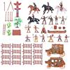 MOLUCKFU Set 43pezzi Mini Figure Models di Indiani e Cowboy in Plastico per Ragazzo Ragazza Stimolazione Immaginativa e Gioco Educativo, per Scenari di Role-playing e Fattoria