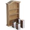 Odoria Casa delle Bambole Libreria e Libri: 43 Pezzi 1/12 Scala Miniatura Libro Scaffale con Quaderno Carta per Biblioteca Ufficio Scuola Vintage Vittoriano - Mini Mobili Legno Antico Retrò
