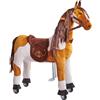 PONNIE Cavallo Giocattolo Misty M con Ruote per Bambini 5-12 Anni (50 kg) - Cavallo Cavalcabile Senza Batterie - Altezza 107 cm - Sella Rimovibile - Criniera e Coda Pettinabili