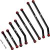 INJORA CNC Alluminio Links Set Liquidazione Elevata 4 Links Set per 1/24 RC Crawler Car Axial SCX24 Gladiator AXI00005, 8PCS(Nero)