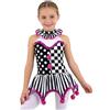 Aislor Costume Clown Bambina Costume Pagliaccio Horror Body Danza Classica Balletto Leotard da Presentatore del Circo Cosplay Feste di Halloween Carnevale D Rosa 14 anni