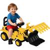 HOMCOM Escavatore per Bambini 2-4 Anni Manuale con Pinza, Pulsante per Suoni e Spazio Portaoggetti Nascosto, in PP e ABS, 83x27x39 cm, Giallo e Nero