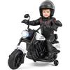 COSTWAY Moto Elettrica per Bambini, 6V Moto Cavalcabile con 2 Ruote di Supporto, Pedale, Fari e Musica, 2,4 km/h, per Bambini 3 Anni+, 79x58x56 cm (Bianco)