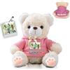 FAHOXUMR Orso di Peluche Personalizzato con Foto Nome Personalizzato, Orsacchiotto Peluche come Regalo Personalizzato per Donne Uomini a San Valentino, Regali Anniversario (25 cm)