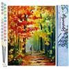 Figured'Art Dipingere con i Numeri - Paint by Numbers Passeggiata Solitaria Nella Foresta, Passatempo per Adulti, Kit Completo, Hobby Creativi - Quadri fai da te 40x50cm senza cornice