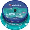 Verbatim 25 DVD-RW Matt Silver SERL, 4.7GB 4x, in cake - 43639