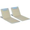 Set 2 Sdraio Da Spiaggia Pieghevoli Con Schienale Regolabile E Poggiatesta, 53x124x35-45 Cm, Beige E Azzurro