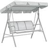 Dondolo Da Giardino 3 Posti Con Tetto Parasole Rimovibile, 171x108x154 Cm, Grigio Chiaro