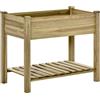 Fioriera Rialzata In Legno Con Gambe E Ripiano Inferiore Per Giardino E Balcone 91x51x76cm