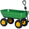 Carrello Da Giardino 125l In Acciaio E Pp Con Vasca Ribaltabile E Maniglia, 118x58x102 Cm, Verde