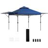 Gazebo Pieghevole 5x3m Con Pareti Estensibili, Altezza Regolabile E Borsa Con Ruote, Blu