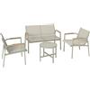 Set Divano Da Esterno Con Loveseat E 2 Poltrone, Verde