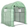 Serra A Tunnel Per Orto 1.8x1.8x2 M In Acciaio E Pe Anti Uv Con Porte Avvolgibili E Finestre, Verde