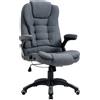 Sedia Da Ufficio Ergonomica Reclinabile, Altezza Regolabile E Dondolamento, Poltrona Girevole Con Ruote, 65x72x110-120cm, Grigio
