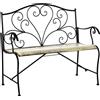 Panchina Da Giardino In Ferro, Panca Da Esterno In Stile Vintage 2 Posti, 100x 50x88cm, Nero