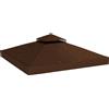 Copertura Per Gazebo Da Giardino 3x3m Upf30+ A 2 Livelli In Poliestere Color Caffè