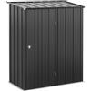 Casetta Da Giardino Porta Utensili In Lamiera Acciaio Con Serratura, 161.5x94.5x196cm, Nero