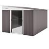 Casetta Da Giardino Con Porta Scorrevole, In Acciaio, 345x280.5x169-201 Cm, Grigio