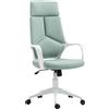 Sedia Da Ufficio In Tessuto Con Dondolo, Altezza Regolabile E Seduta Girevole, 63x63x117-127 Cm, Verde