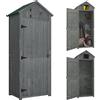 Capanno Da Giardino Porta Attrezzi In Legno Impermeabile, 77x54.2x179cm - Grigio