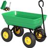 Carrello Da Giardino 75l In Acciaio E Pp Con Vasca Ribaltabile E Maniglia, 109x52x94 Cm, Verde