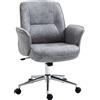 Sedia Da Ufficio Ergonomica Altezza Regolabile E Dondolo, Rivestimento In Microfibra, 67x69x92-102cm, Grigio Chiaro